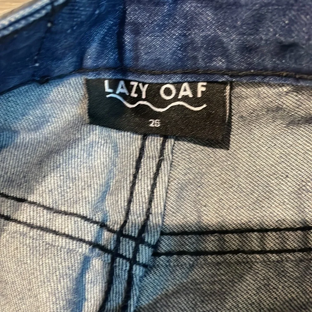 Lazy Oaf Polka Dot Embroidered High Rise Mom Jeans - Picture 2 of 4